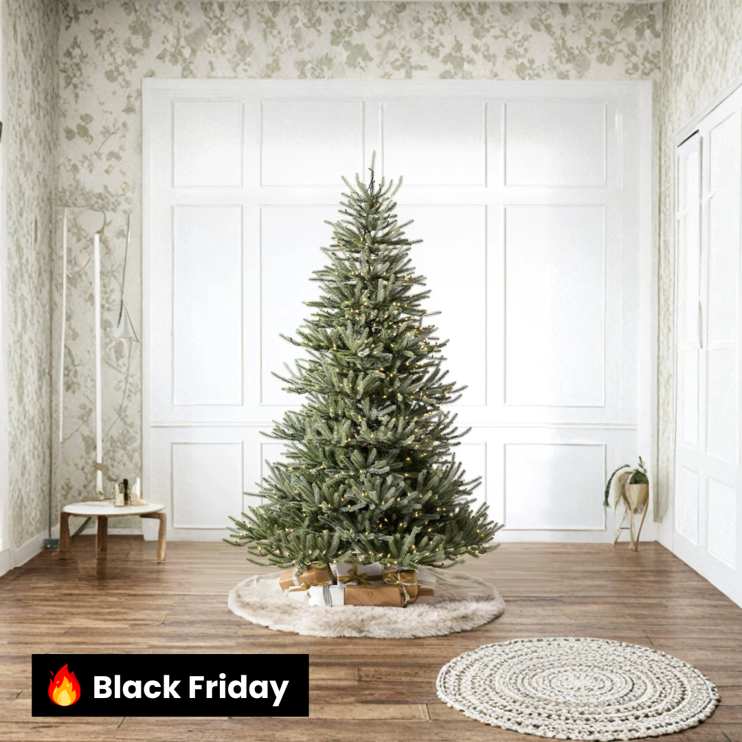 Árvore de Natal Sanibel Spruce com Galhos Articulados, Suporte Metálico e Micro LEDs Embutidos