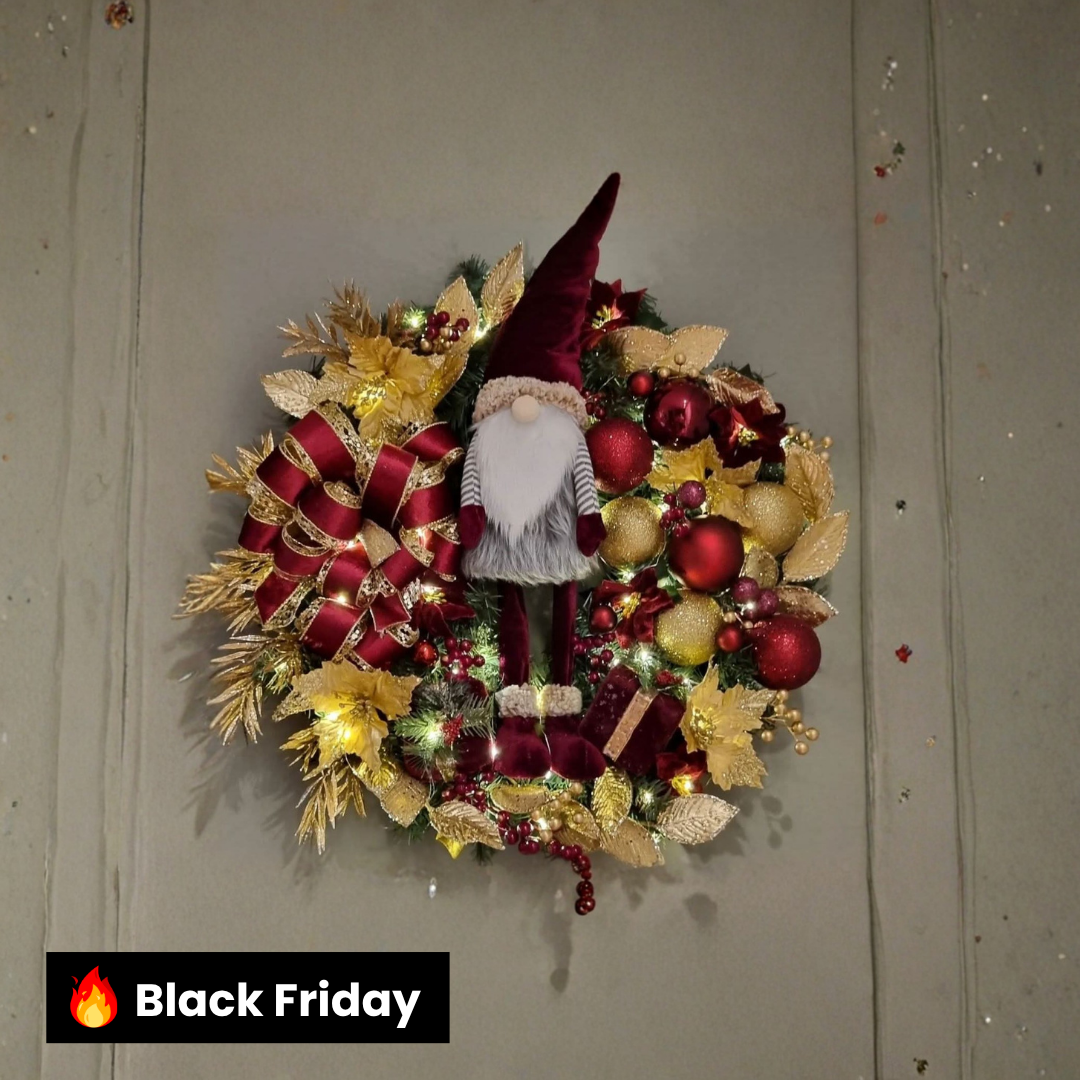 Guirlanda Decoração Natal Luxo com Luzes 65CM