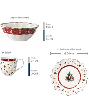 Kit Jantar Natalino Tradicional – 6 Peças