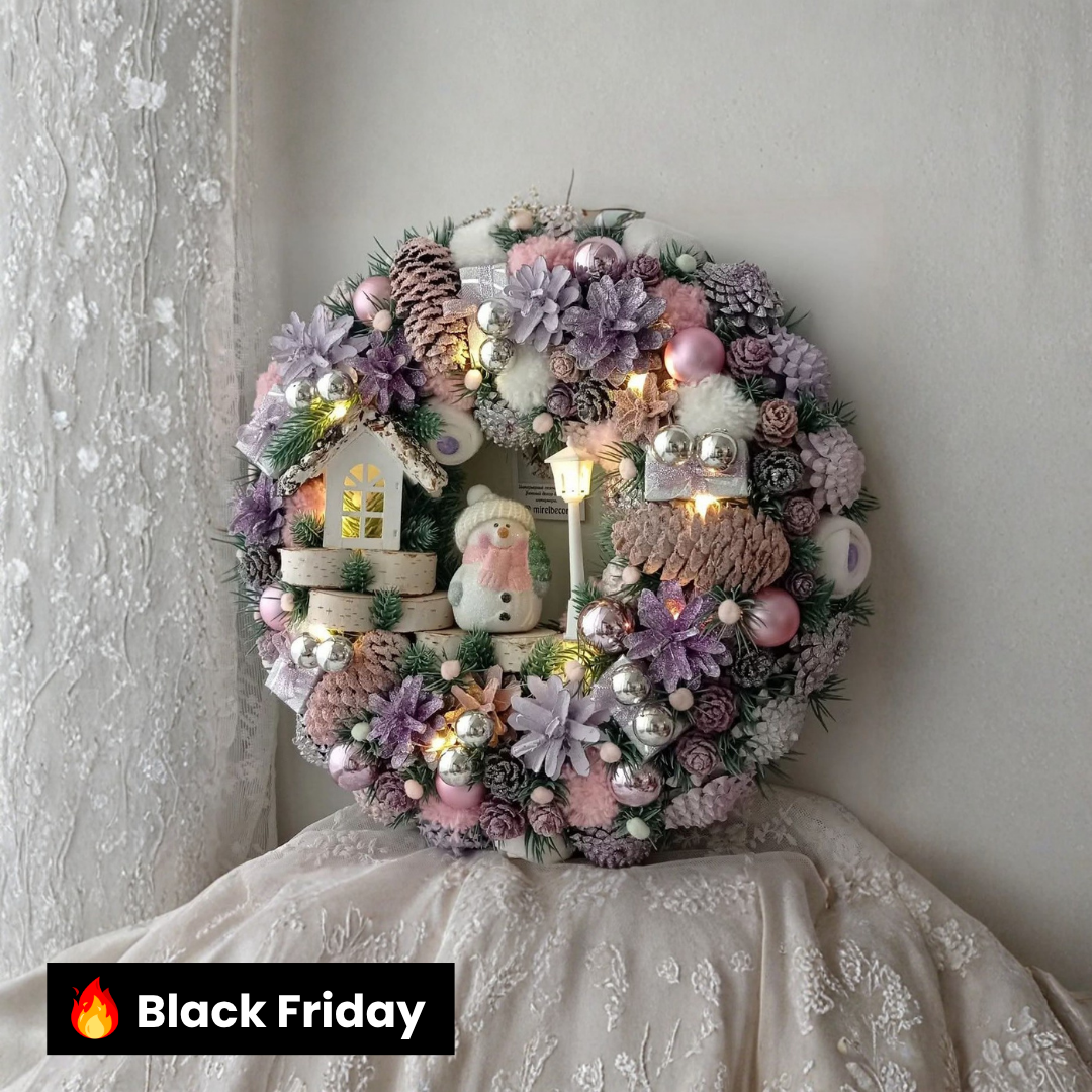 Guirlanda Decoração Natalina Luxo com Led 55CM