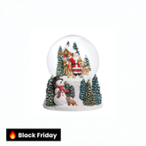 Globo de neve de Papai Noel e animais da floresta