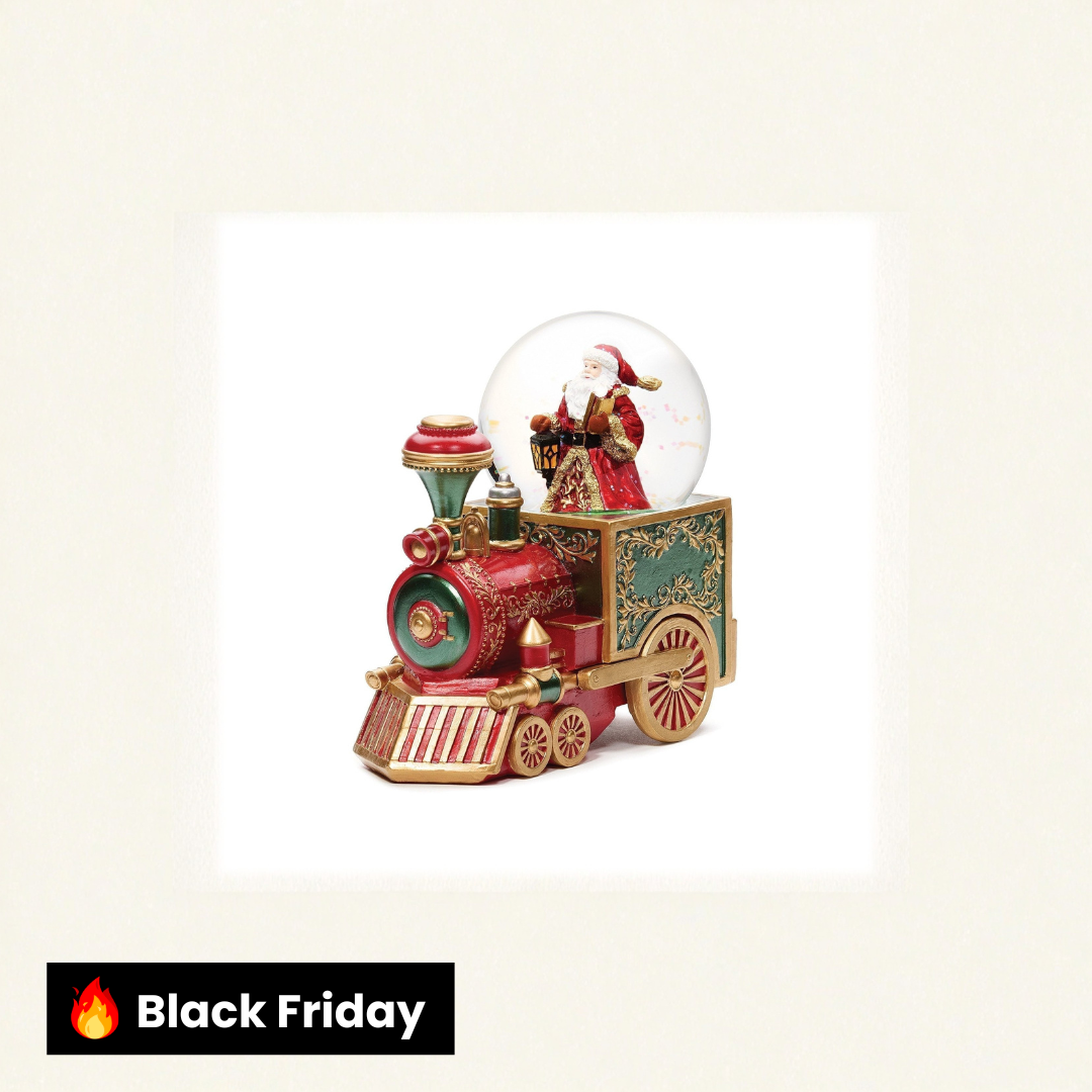 Papai Noel no Trem Globo de Neve de Natal