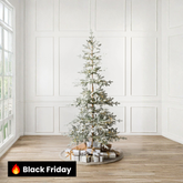 Árvore de Natal Nevada com Galhos Nevados, Suporte Metálico e Micro LEDs Embutidos