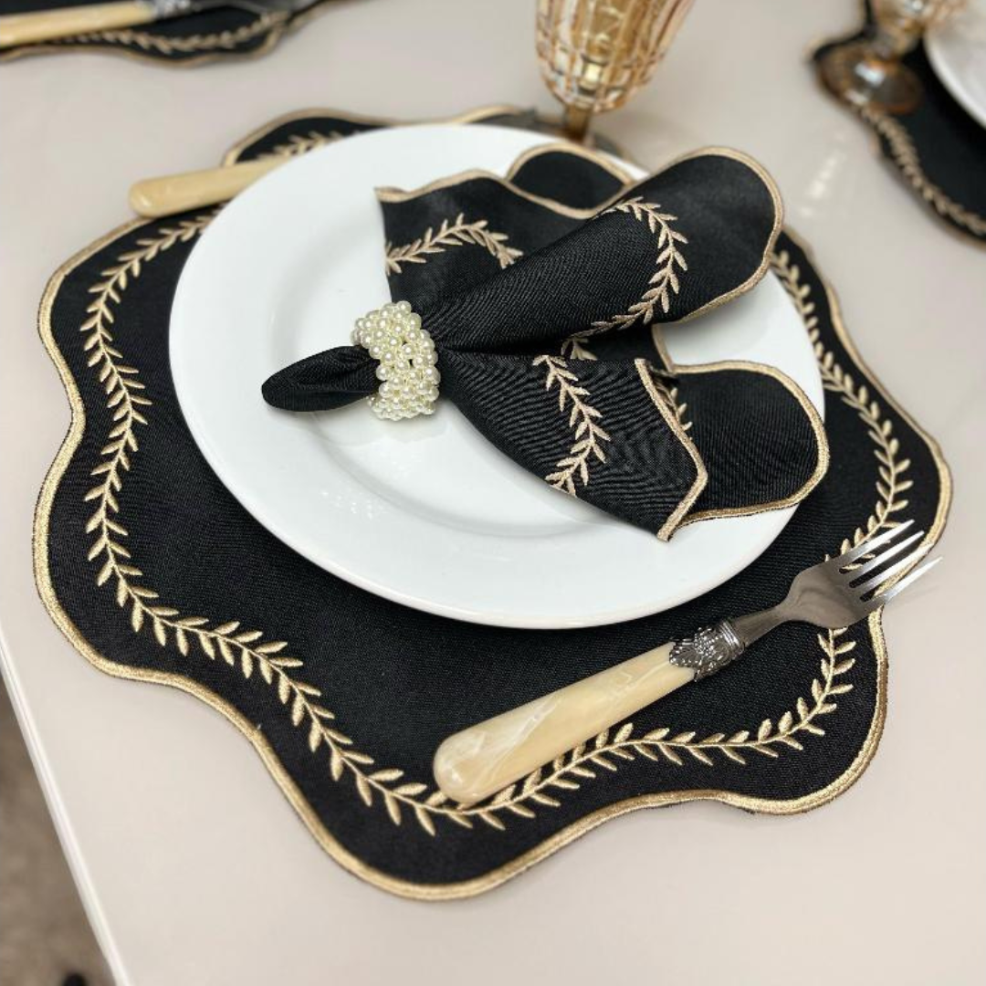 Kit Jantar Natalino Dourado – 6 Peças