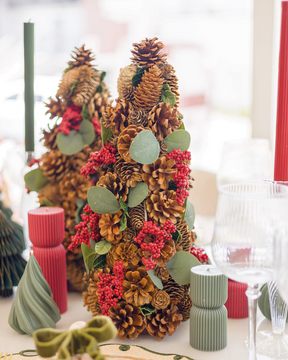 Árvore de Natal Cone Rústico com Pinhas - 41 cm