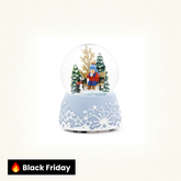 Globo de neve de inverno com chocolate quente