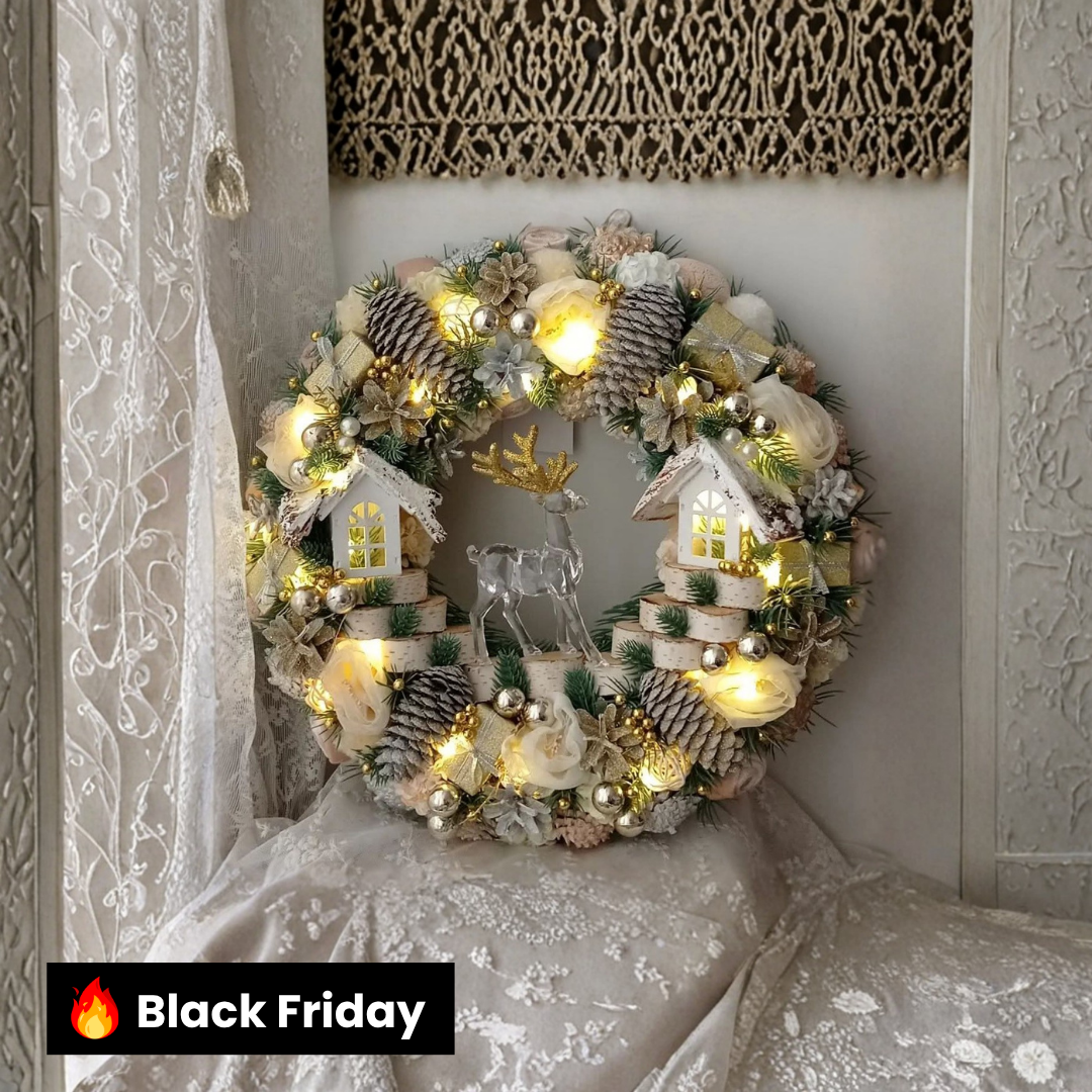 Guirlanda Decoração Natalina Luxo com Led 55CM