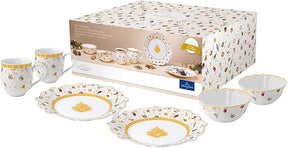 Kit Jantar Natalino Dourado – 6 Peças