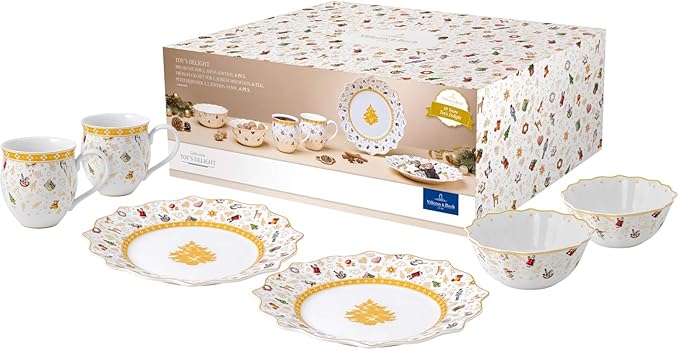 Kit Jantar Natalino Dourado – 6 Peças