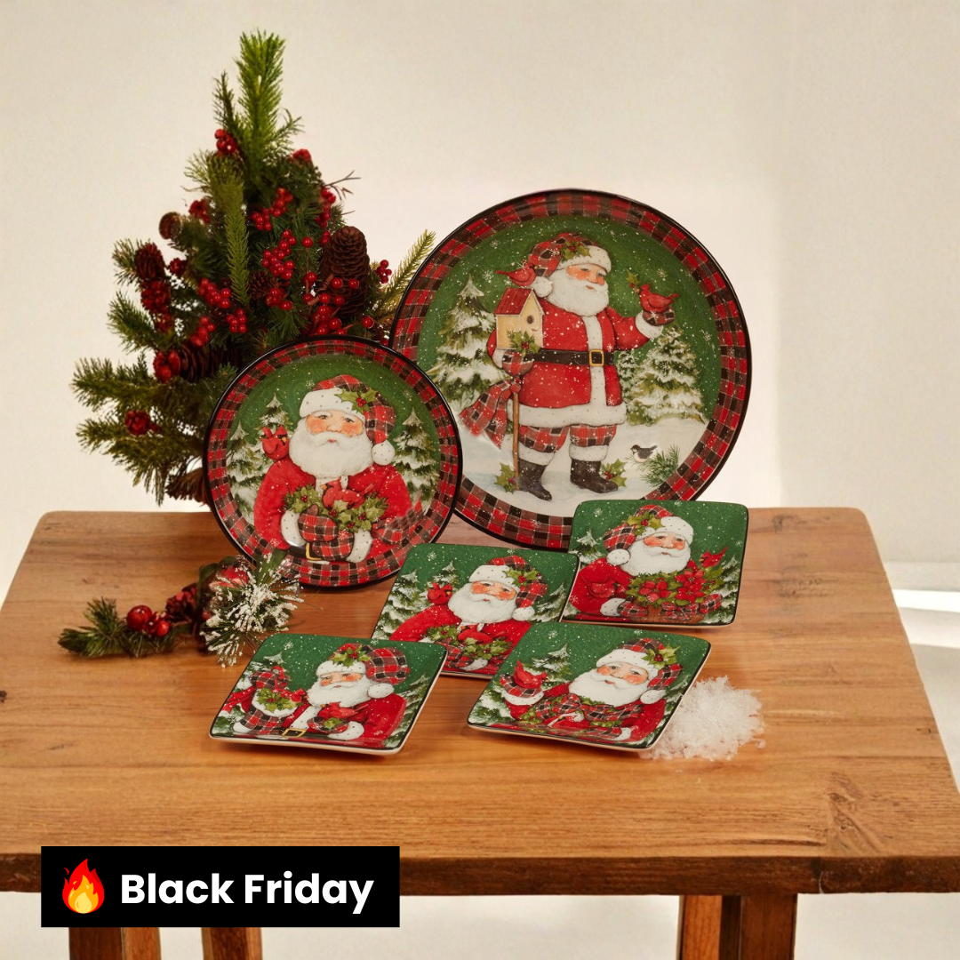 Kit Louças Christmas Lodge Santa – 16 Peças