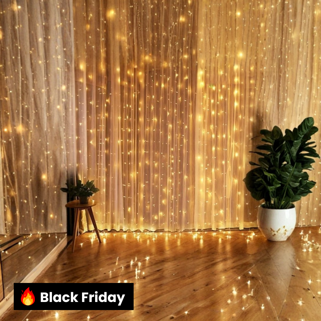 Cortina de Luz de Led com 300 Luzes e 8 Modos para Natal