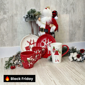 Kit Porcelana Natalino Clássico – 5 Peças