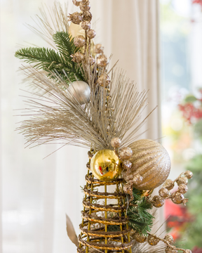 Árvore de Natal Cone Golden Glow c/ LED – 80cm