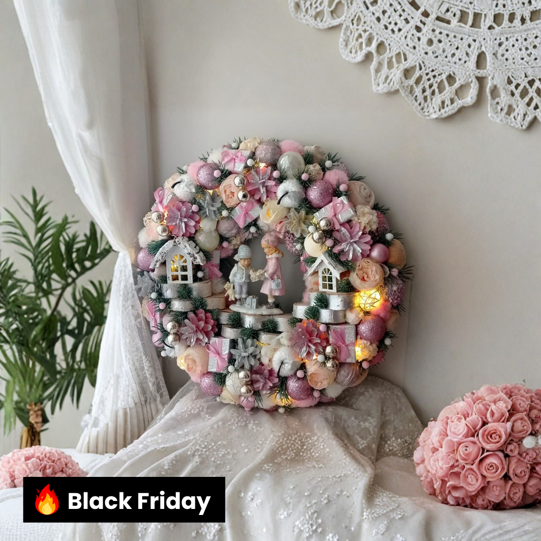 Guirlanda Decoração Natalina Luxo com Led 55CM