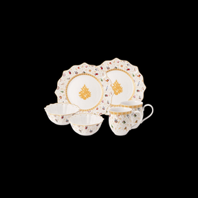 Kit Jantar Natalino Dourado – 6 Peças