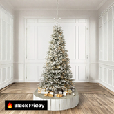 Árvore de Natal Nevada Frosted Fraser com Galhos Articulados, Suporte Metálico e Micro LEDs Embutidos