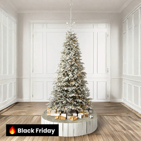 Árvore de Natal Nevada Frosted Fraser com Galhos Articulados, Suporte Metálico e Micro LEDs Embutidos