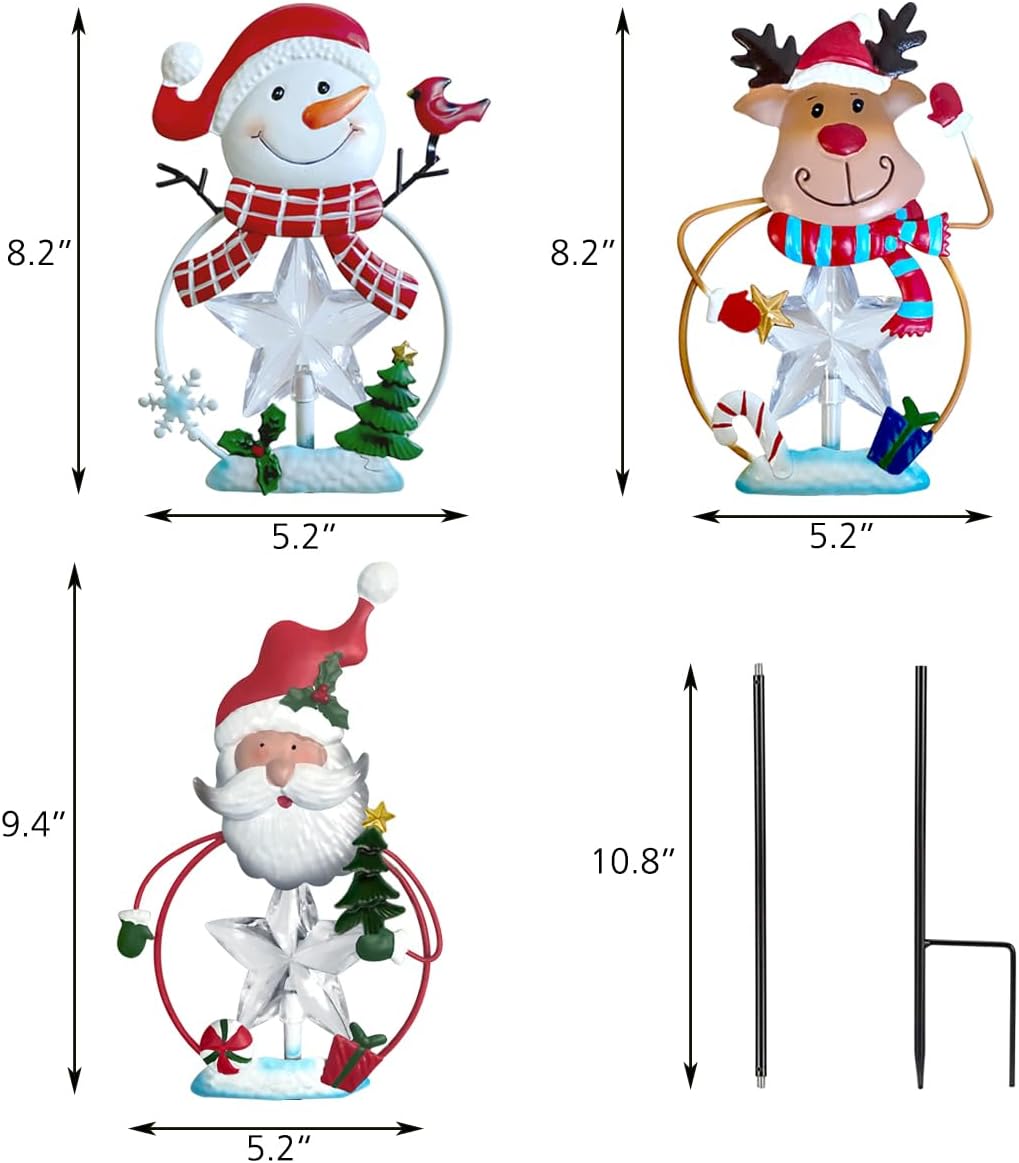 Estacas Luminosas de Natal – Kit com 3 Peças