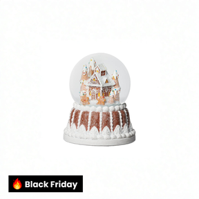 Globo de neve de casa de gengibre em base de gengibre (musical)