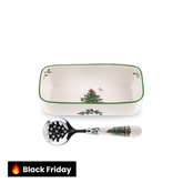 Kit Travessa com Colher Árvore de Natal – 2 Peças