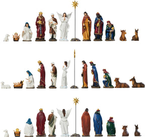 Presépio Lar do Natal Clássico de Resina – 13 Peças