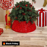 Saia De Árvore Natal De Lantejoulas Brilhantes 45x70cm