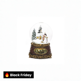 Globo de neve de Natal com boneco de neve vitoriano e crianças (musical)