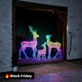 Conjunto de Renas Iluminadas com LED RGB Inteligente e Controle via Wi-Fi