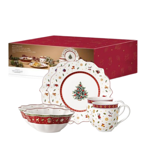 Kit Jantar Natalino Vermelho – 6 Peças