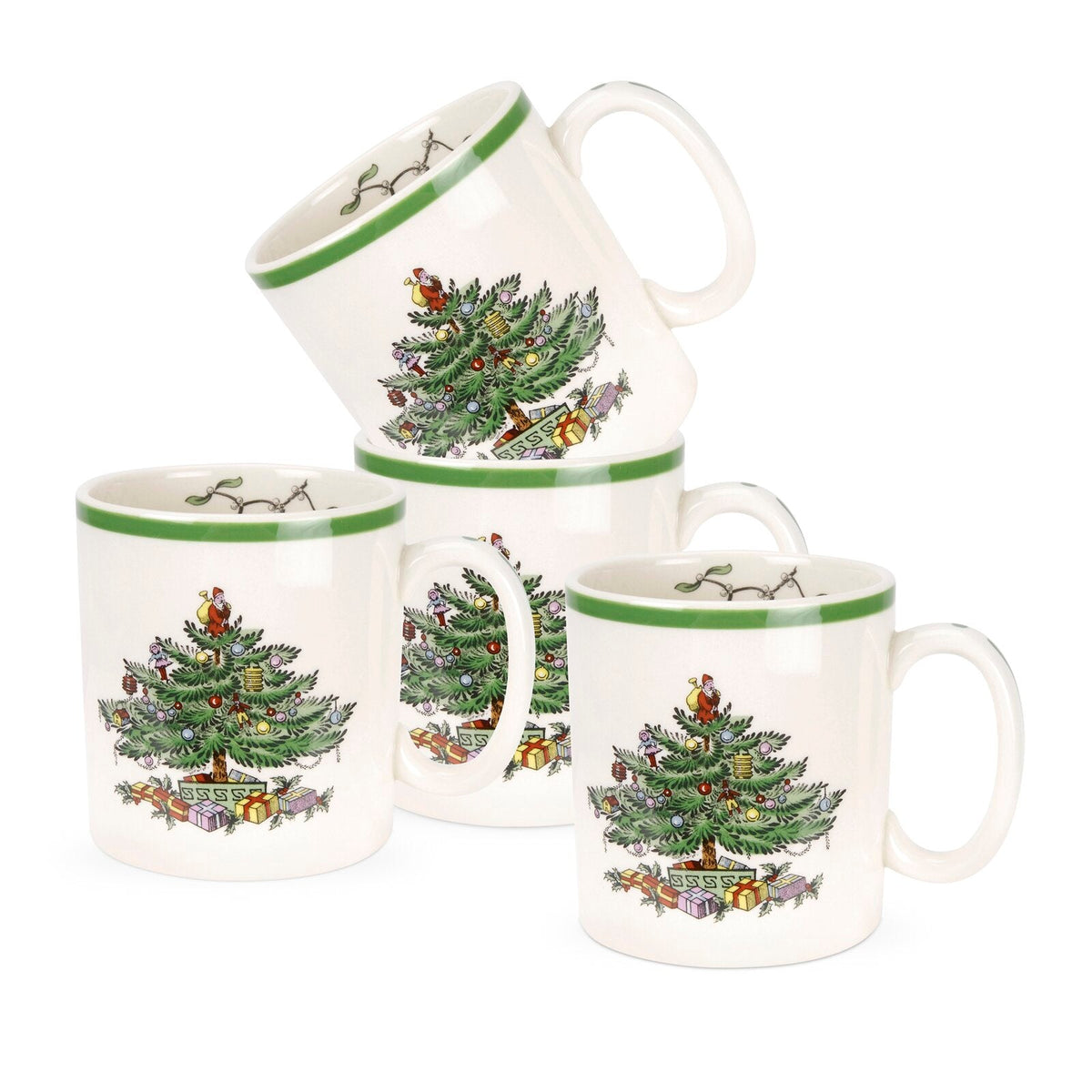 Kit Canecas Porcelanato Árvore de Natal – 4 Peças