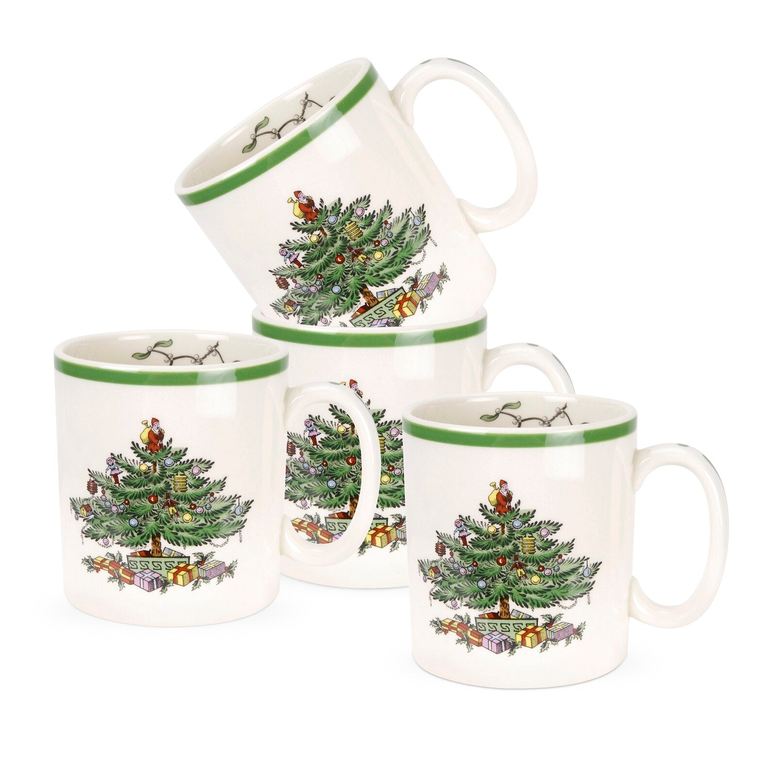 Kit Canecas Porcelanato Árvore de Natal – 4 Peças