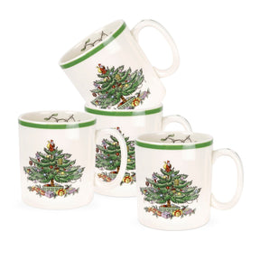Kit Canecas Porcelanato Árvore de Natal – 4 Peças
