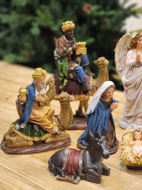 PRESÉPIO EM RESINA 11 PÇS  LUXO