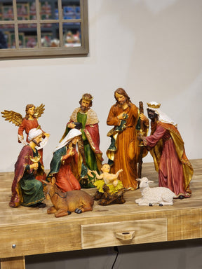 PRESÉPIO DE RESINA DE LUXO 9 PÇS Luxo